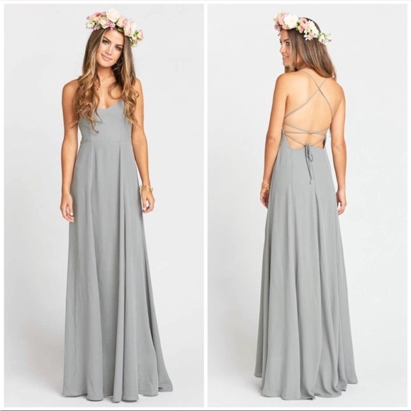 NWOT Show Me Your Mumu Godshaw Goddess Gown Grey - Picture 1 of 8